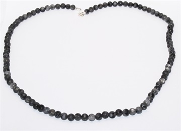 Halskæde - fed og trendy med mørkegrå perler